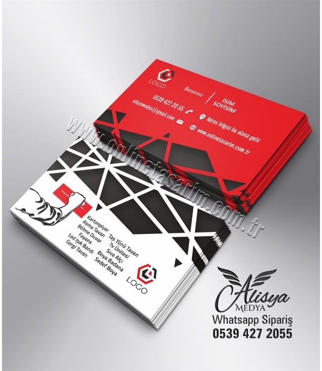 kırmızı, siyah, beyaz kartvizit tasarım örnekleri, kartvizit basımı